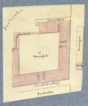 202640 Plattegrond van het tuchthuis (Tuchthuissteeg 12) te Utrecht en de aangrenzende kazerne voor gehuwde militairen. ...